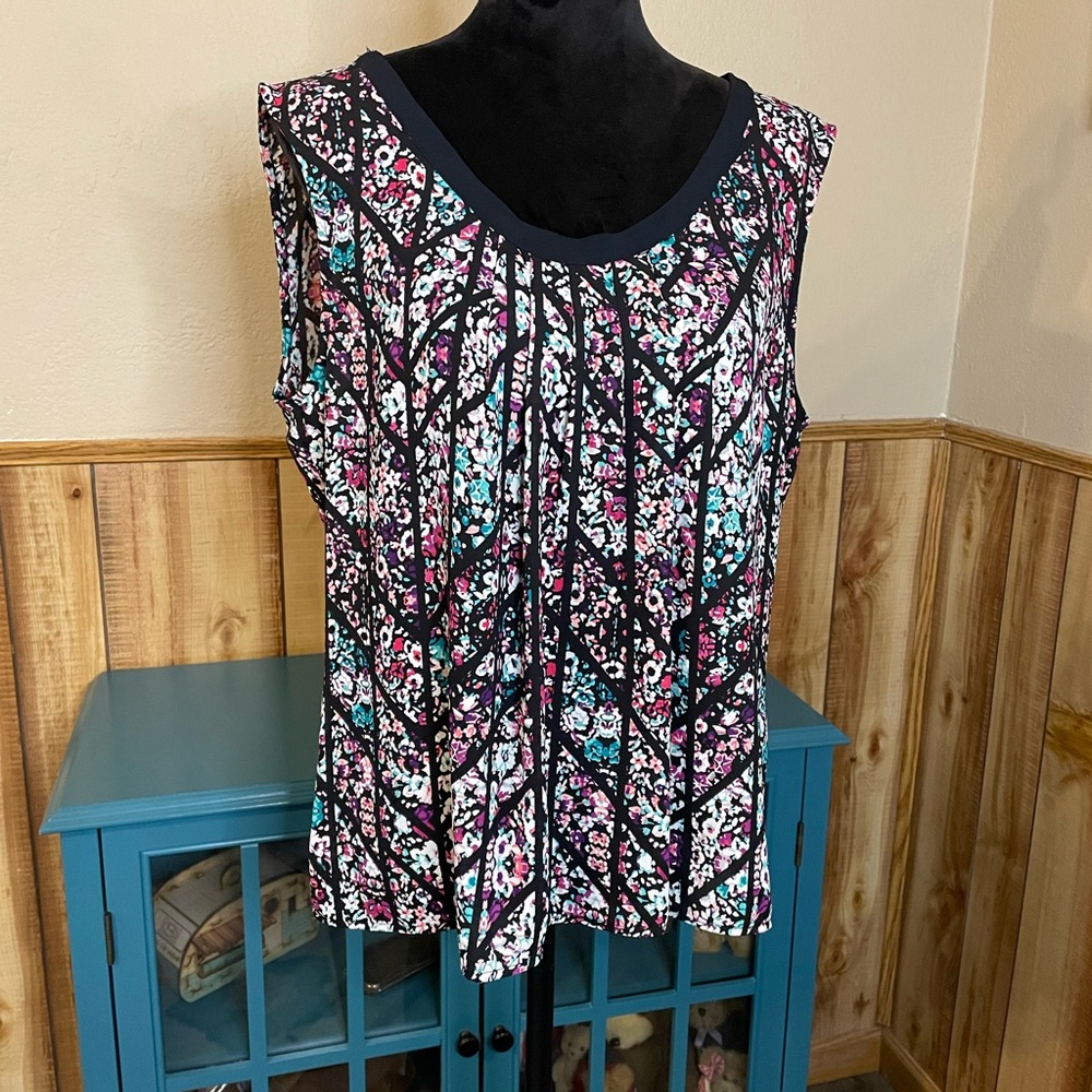 Candie’s Tank Top Dressy Sz XL Boho Indie Floral Geometric